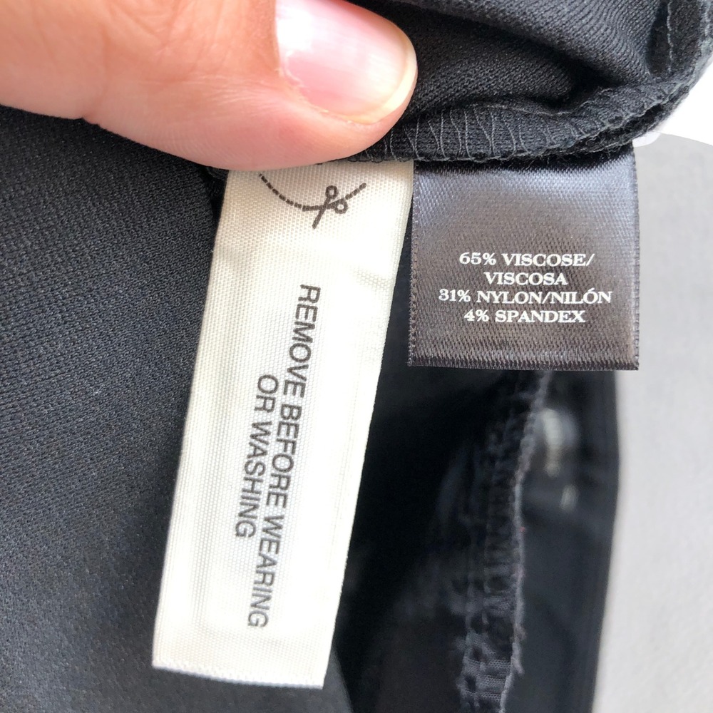 Ann Taylor Ankle Pants Womens 6 Black Side Zip‎ Slim Stretch Professional 379119 - Picture 7 of 9